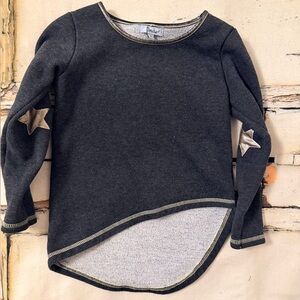 Frenchi Charcoal Star Sleeve Sweater